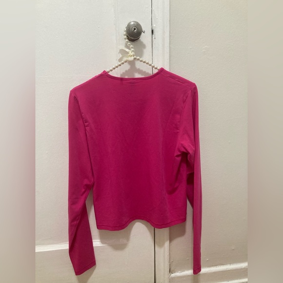 RARE Skims Size 2X Cropped Long Sleeve T-Shirt Top AP-LGS-1370 Raspberry NWT - Picture 2 of 6